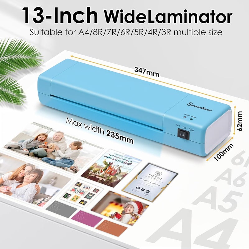 speedlami 90 Seconds Fast preheat, 4 in 1 Laminator Machine,Home laminator,A4 Laminating Machine Hot & Cold with Paper Trimmer & Corner Rounder,9 Inch Thermal Laminator Machine for Home Office (Pink) - Image 2